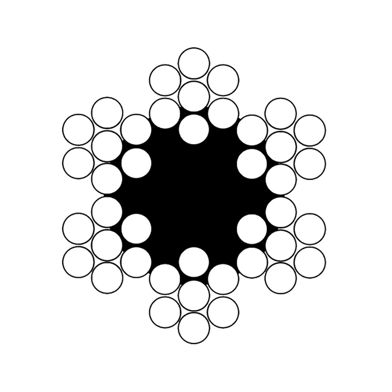 ASTM A1023 6X7 vezelkern flexibele, vermoeidheidsbestendige staalkabel